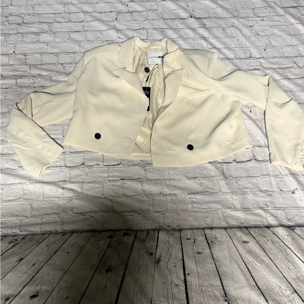 Tan cropped blazer